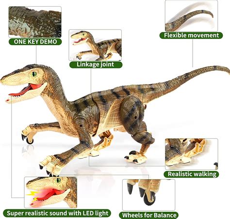 Aufitker Remote Control Dinosaur Toys For Kidswalking And Roaring