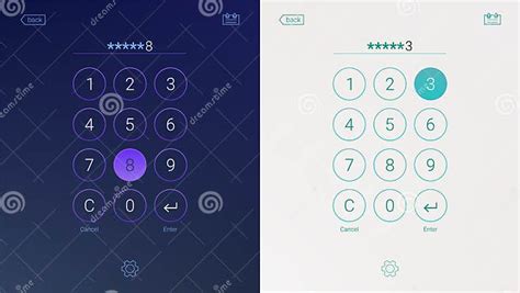 Passcode Interface For Lock Screen Login Or Enter Password Pages