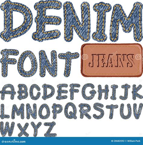 Denim Font Jeans Textile English Alphabet Comic Textured Fabric