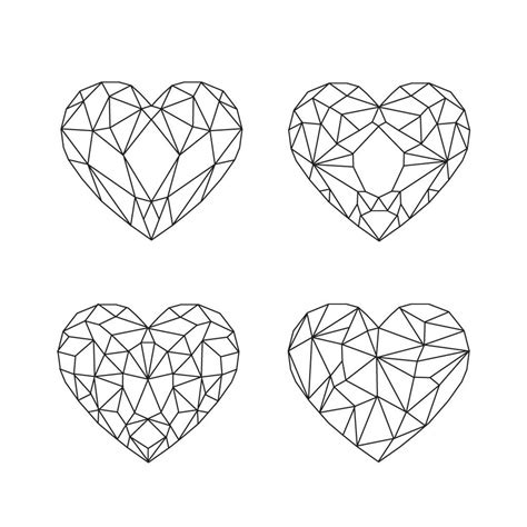 Temporary Tattoos By Easytatt Geometric Heart Set