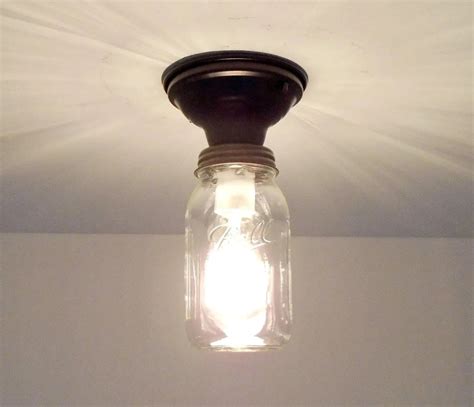 Mason Jar Ceiling Light Gives Farmhouse Vintage Lighting Charm The
