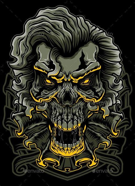Evil Clown Skull Evil Clowns Vector Monster Tattoo Graphic