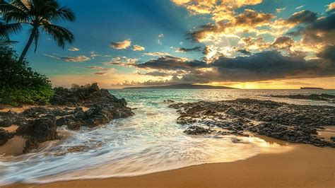 Hd Wallpaper Horizon Hawaii Maui Makena Beach Coastal