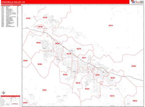 To determine if it is exclusive. Coachella Valley California Zip Code Wall Map (Red Line ...