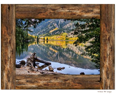 Cottonwood Mountain Lake Rustic Cabin Window View Art 30x40x125