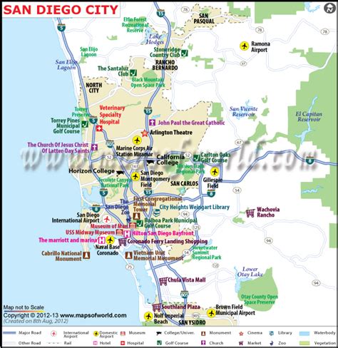 San Diego City Map Ca San Diego California Map