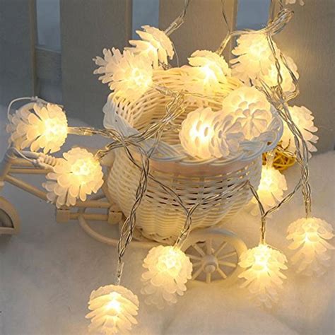 2 2m 20 led pinecone string lights pine cone lamp light bulb battery string for christmas tree