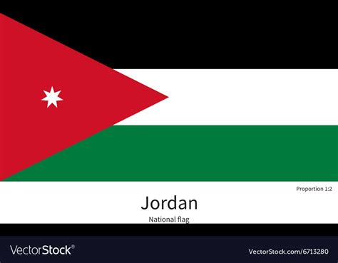 National Flag Of Jordan With Correct Proportions Vector Image