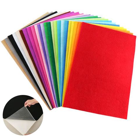 A4 Self Adhesive Polyester Felt Sheet Sticky Non Woven Fabric Diy Craft