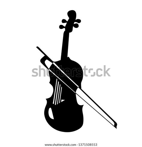 Violin Silhouette Musical Instrument On White Stock Vector Royalty