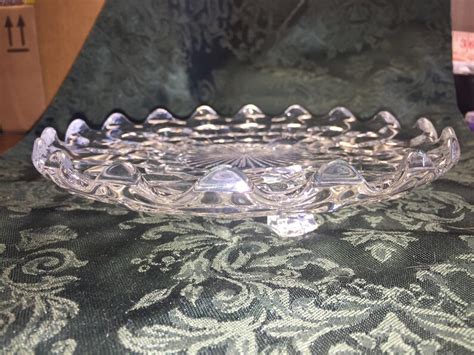 Vintage Fostoria American Pattern Crystal Round 3 Footed Plate Etsy