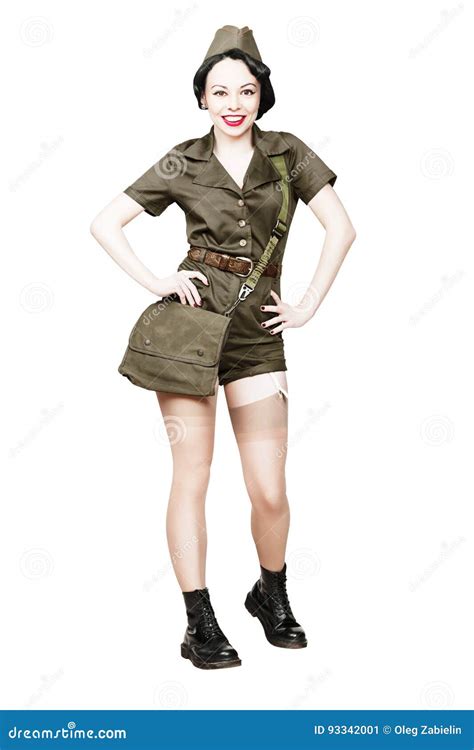 Military Pin Up Woman Stock Image Image Of Fifties Beautiful 93342001