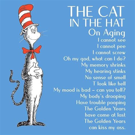 Shmoop breaks down key quotations from the cat in the hat. The Cat in The Hat on Aging | My memory, What can i do