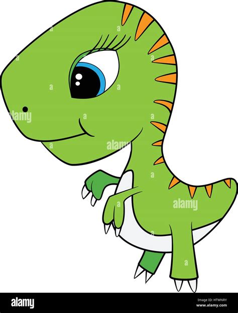 Illustration Of Cute Cartoon Of Baby T Rex Dinosaur Vector EPS 10