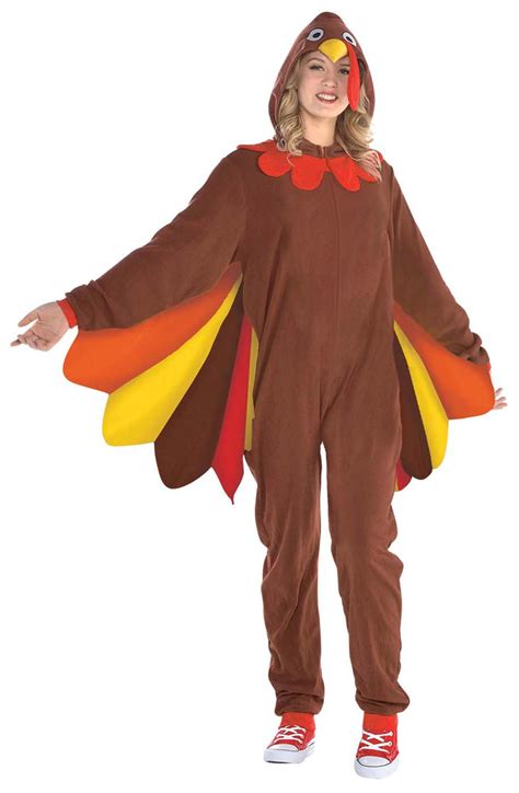 Turkey Zipster Womens Adult Thanksgiving Festive Animal Costume M L