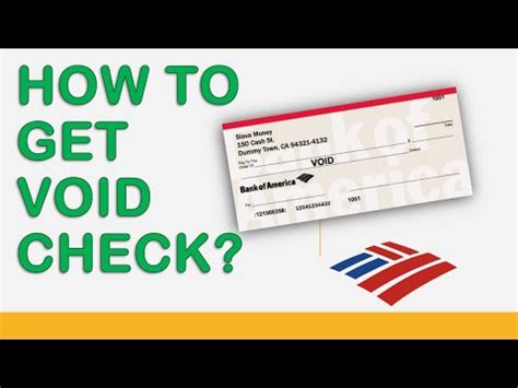 The account holder is a current or former member of the armed forces. How to get a VOID check online Bank of America? - YouTube