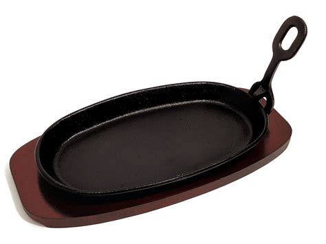 Steak Sizzle Cast Iron Sizzling Platter Serving Oven Plate Dish With