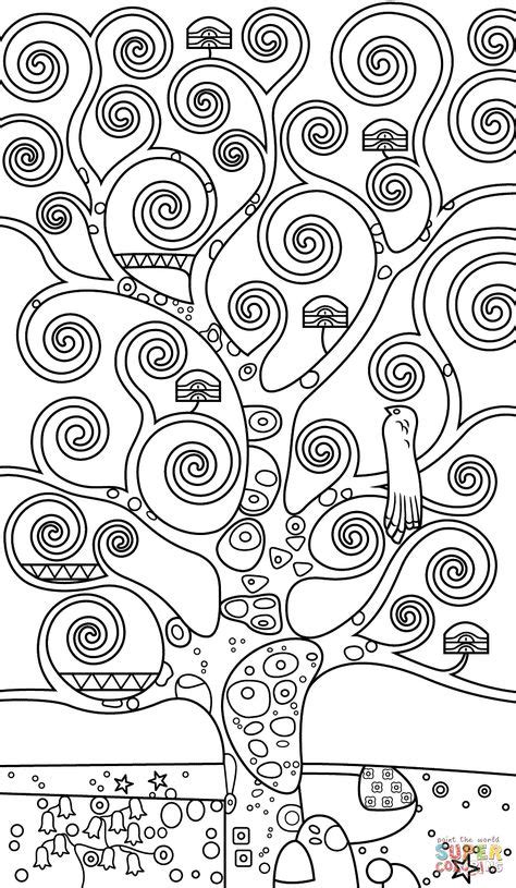 Tree Of Life By Gustav Klimt Super Coloring With Images Gustav