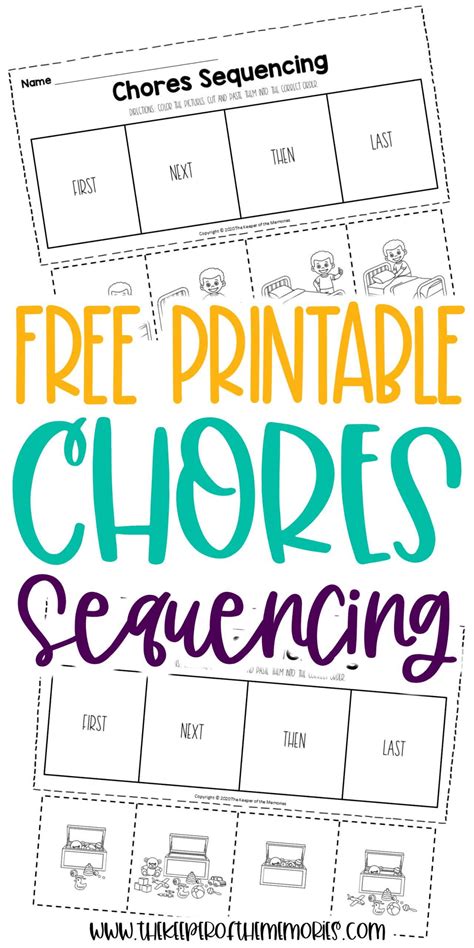 Free Printable Chores Story Sequencing Worksheets For Kindergarten