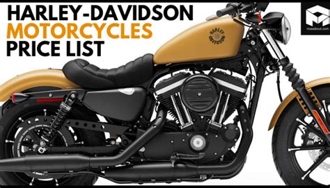 Loaded with an 883 cc air cooled engine, these bikes would be the smallest capacity entry level harleys for india. Latest Harley-Davidson Motorcycles Price List in India ...