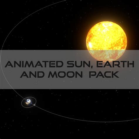 3d Model Animated Sun Earth Moon System Vr Ar Low Poly Animated
