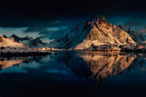 Mountains Lofoten Norway Wallpapers Hd Desktop And
