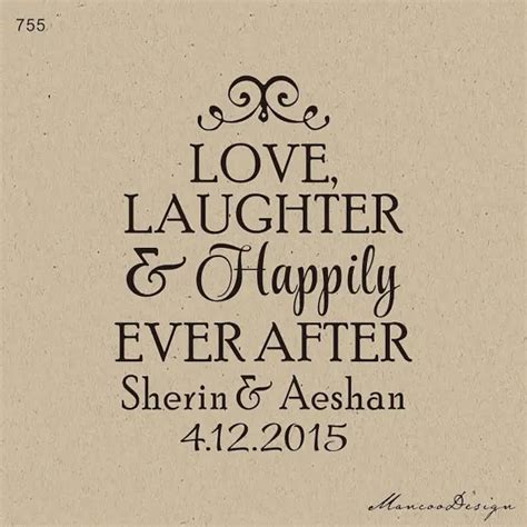 Love Laughter Happily Ever After Wedding Favor Stamps Custom