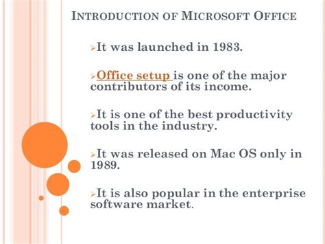 Introduction Of Microsoft Office
