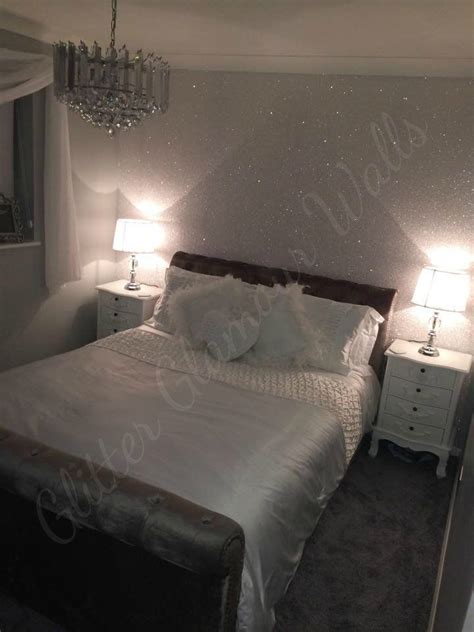 Grey Glitter Wallpaper Bedroom Ideas Bedroomideas In 2020 Feature