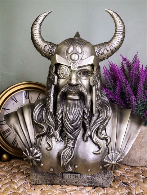 Ebros Warrior God Odin The Alfather Bust Statue 12h Norse Viking God