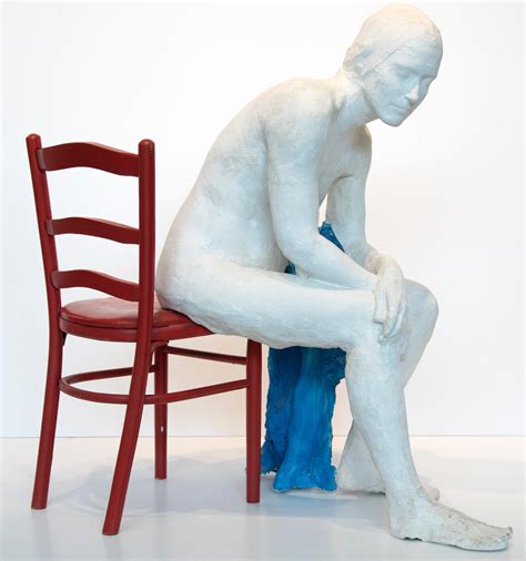 George Segal - Girl on Red Chair For Sale at 1stDibs