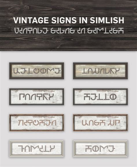 Vintage Signs In Simlish At Simplistic Sims 4 Updates