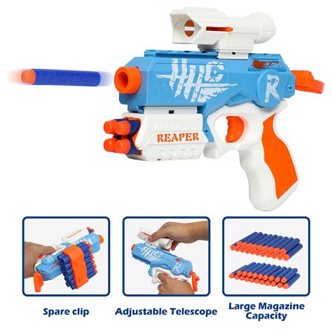 Tinleon Nerf Gun2 Pack Mini Nerf Gun Pistol With Scope 40 Refill Toy