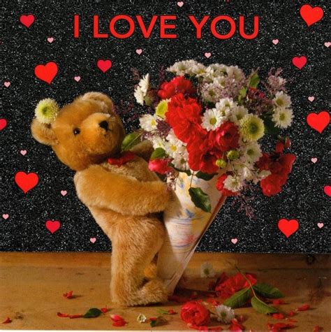 I Love You Cute Teddy Bear Valentines Day Card Cards