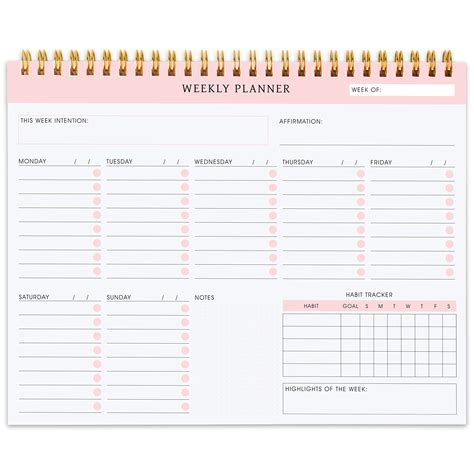 Buy Kaicn Undated Weekly Planner Notepad Spiral To Do Planner