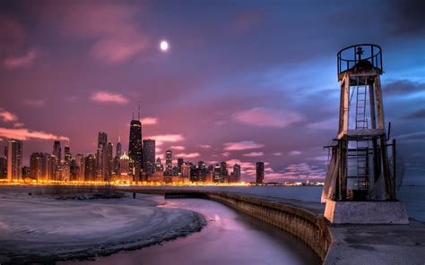 45 Chicago Skyline Winter Wallpaper Desktop On