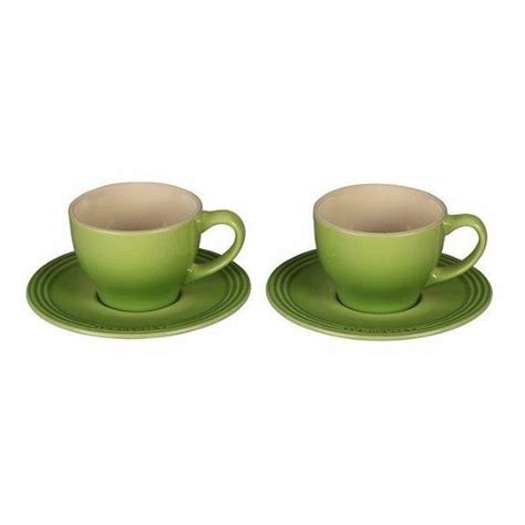 Le Creuset Oz Cappuccino Cups And Saucers Set Of Palm