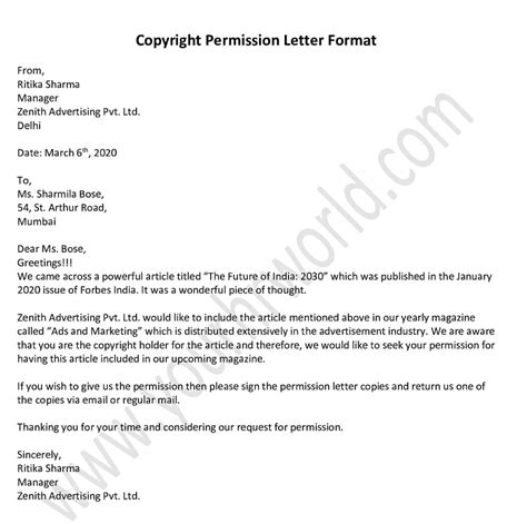 Sample Letter Asking Permission To Do Something - Cover Letter Sample