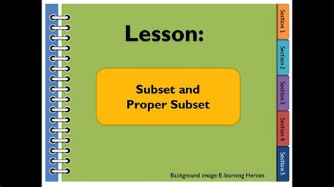 If a is a subset of b , but a is not equal. Subset and Proper Subset - YouTube