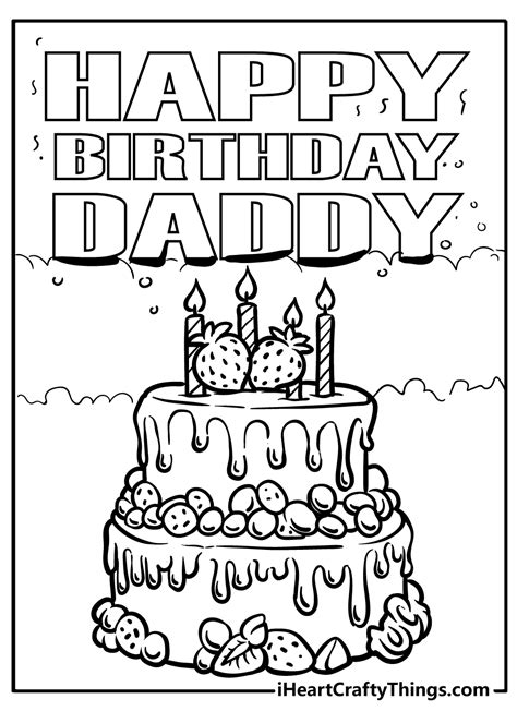 Happy Birthday Coloring Pages For Dad Home Design Ideas