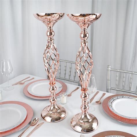 Efavormart Set Of 2 Metal Wedding Flower Decor Candle Holder Vase