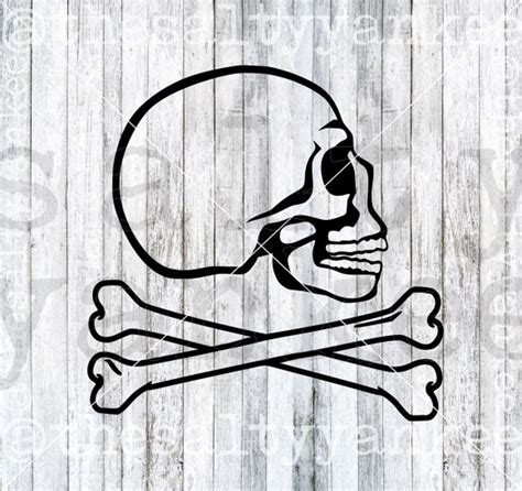Skull And Crossbones Side Profile Svg Layered File Download Etsy