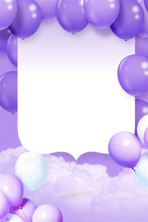 Purple Balloon Birthday Ad Background Wallpaper Image For Free Download