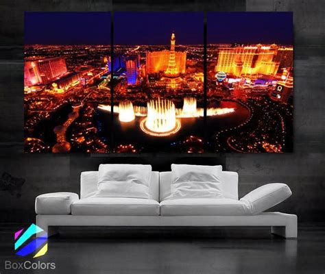 Our custom wide horizontal canvas wall art designed with 100% premium canvas that comes with utmost durability. LARGE 30"x 60" 3 Panels Art Canvas Print Beautiful skyline ...