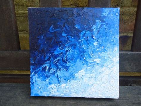 Beautiful Abstract Blue Oil Painting With Water By