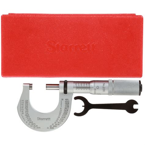 Starrett Friction Thimble Outside Micrometer 0 To 1 In Range Inmm