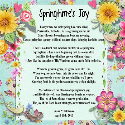 Pin By Maria On Classroom Ideas Spring Time Joy Christian Poems