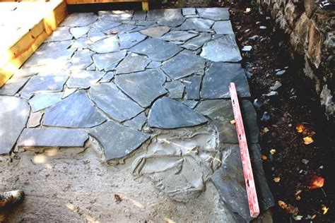 How To Build A Flagstone Patio With Cement Patio Furniture