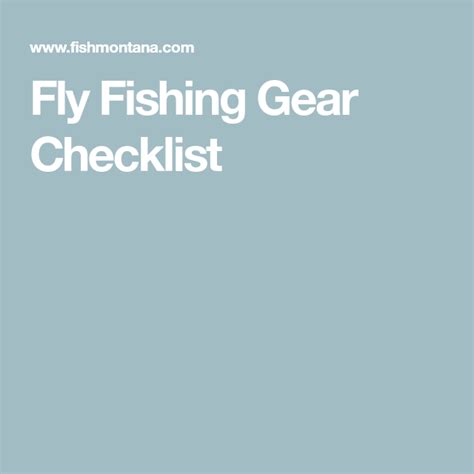 Fly Fishing Gear Checklist With Images Fly Fishing Gear Fly