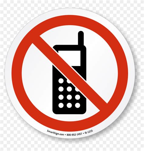 No Cell Phones Symbol Iso Prohibition Circular Sign Lab Safety No